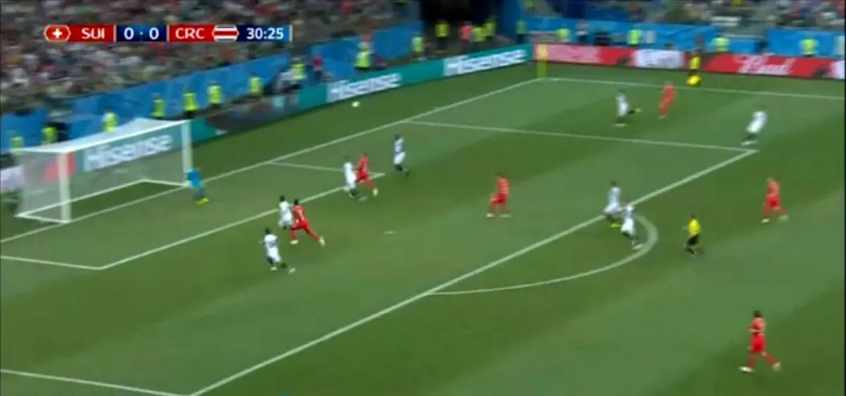 گل اول سوئیس به کاستاریکا