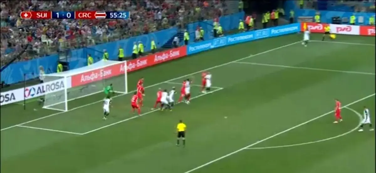 گل اول کاستاریکا به سوئیس