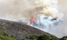 زبانه های آتش در مزارع روستایی ایذه