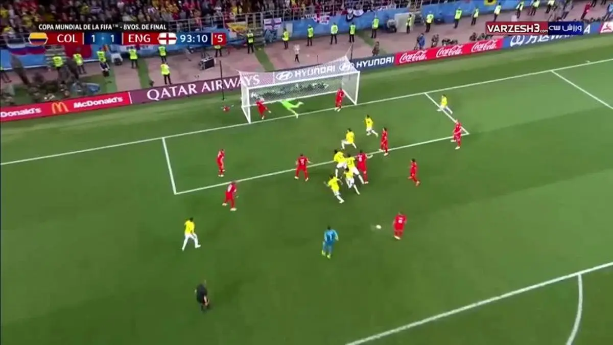 گل اول کلمبیا به انگلیس (یری مینا)