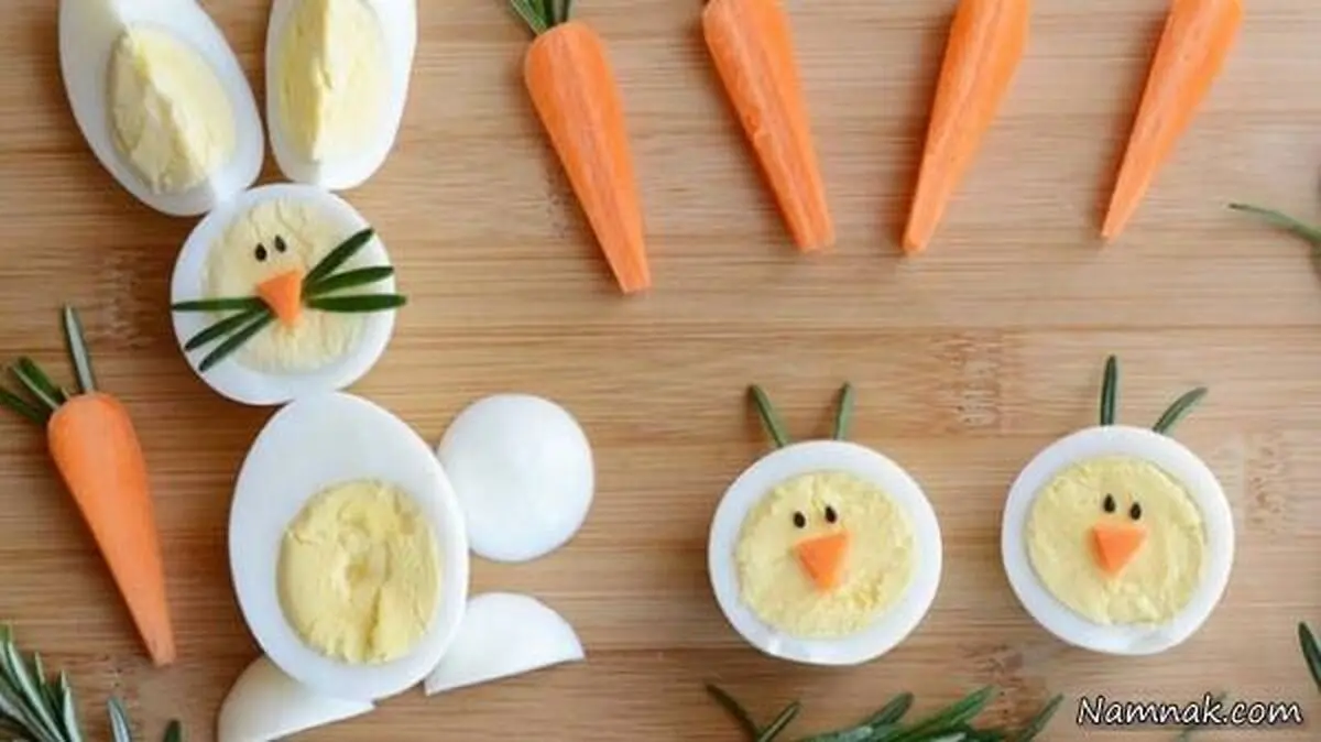 طرز تهیه تخم مرغ آبپز شبیه ۴ حیوان دوست داشتنی