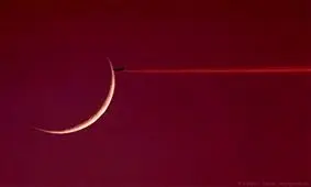 تصویر خارق‌العاده عبور هواپیما از مقابل ماه/عکس روز ناسا