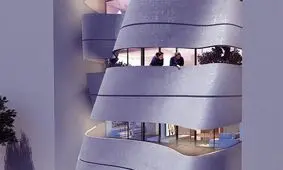 نمای منحنی و عجیب یک مجتمع مسکونی+ عکس‌ها