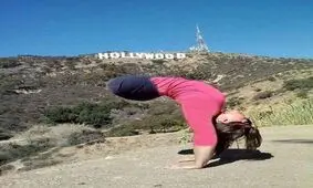 دختر جوان ژیمناستیک کار بدون پا