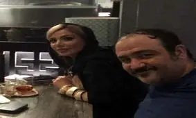 مهران غفوریان و بانوی پا به ماهش در یک کافی شاپ! + عکس