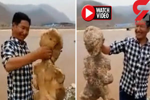 پیدا شدن موجود انسان نمای عجیب در سواحل چین!