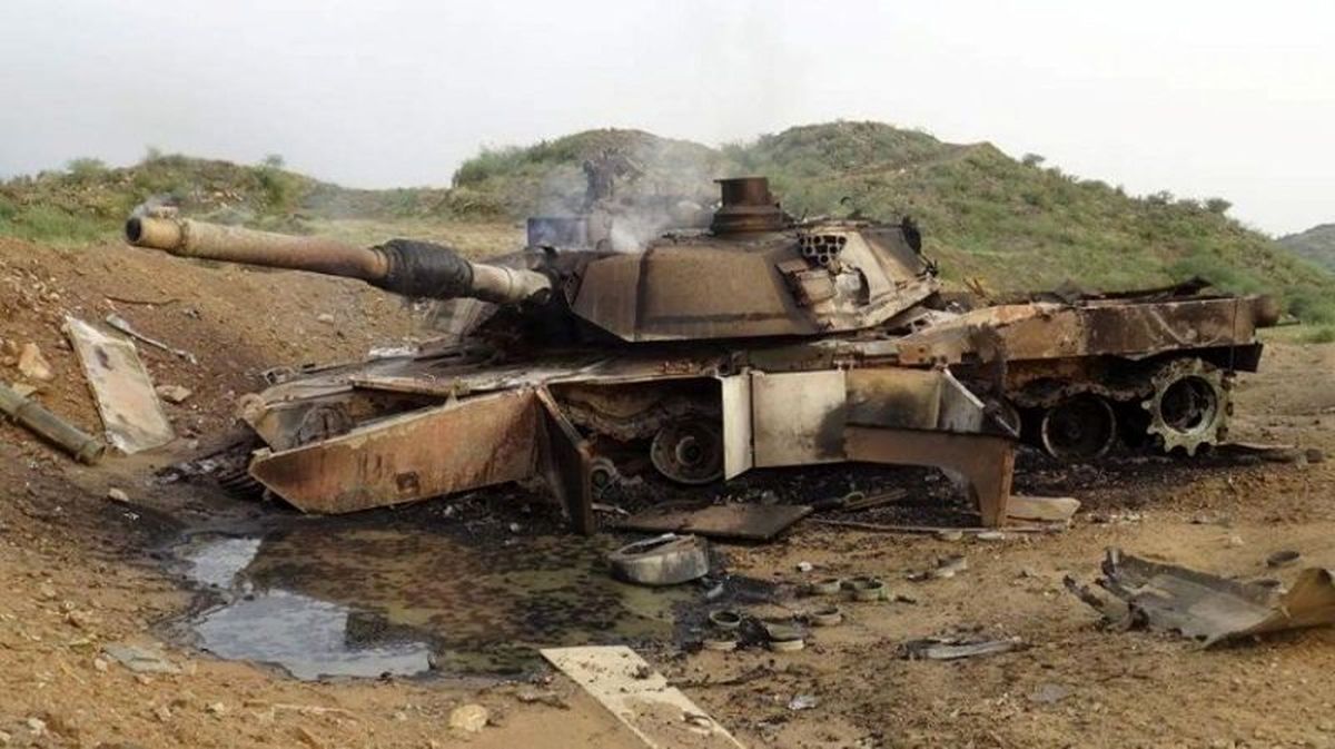 ارتش یمن تانک های عربستانی را منهدم کرد