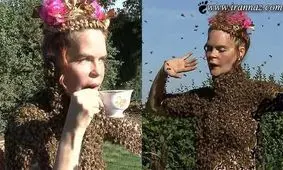 رقص عجیب این خانم در سوز نیش 12 هزار زنبور!!