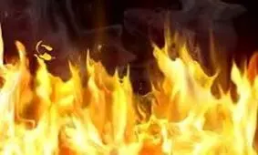 آتش سوزی یک دستگاه کامیون کشنده در اتوبان زنجان - تبریز