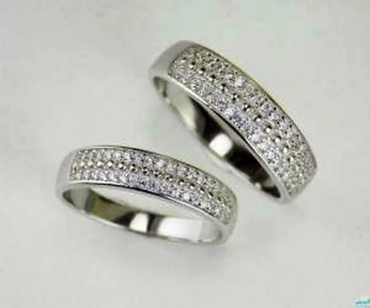 ست حلقه های نقره نگین دار برای نامزدی + تصاویر