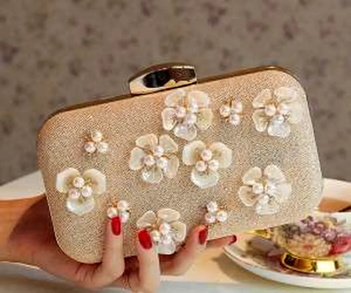 مدل کیف عروس نگین دار و مرواریدی 2018