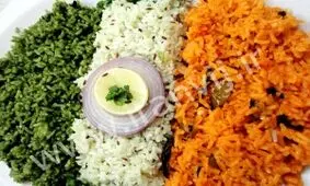 پلوی سه رنگ ویژه ی میز مهمانیهای شما!