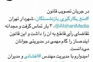 افشانی خواهان رای قاطع به قانون منع بازنشستگان بود