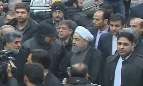 ویدئو / حضور رئیس‌جمهور در محل حادثه پلاسکو