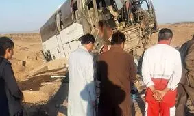 حادثه خونین برای اتوبوس مسافربری در جاده بم