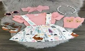 ست لباس تابستانی دختربچه های 4 - 6 سال با صندل + تصاویر