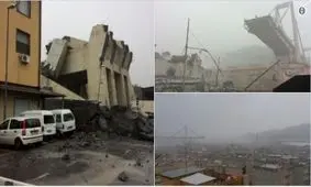 حادثه مرگبار ریزش پل در شمالِ ایتالیا