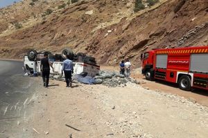 تصادف در جاده «پلدختر- خرم‌آباد» ۲ مجروح برجای گذاشت