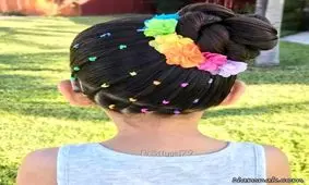 شینیون و بافت مو مجلسی 97 برای دختربچه ها + تصاویر