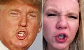 عکس های خنده دار دختری که ادای افراد معروف را در می آورد