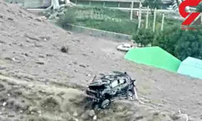 سقوط مرگبار ماشین عروس و داماد به دره + عکس