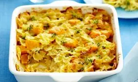 طرز تهیه سریع پاستا پروانه ای و اسفناج + فیلم