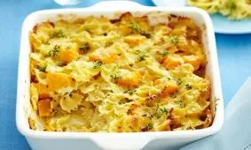 طرز تهیه سریع پاستا پروانه ای و اسفناج + فیلم