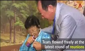 لحظه دیدار خانواده های جدا شده دو کره