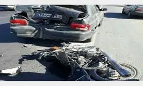 جان باختن موتورسوار در برخورد با خودرو