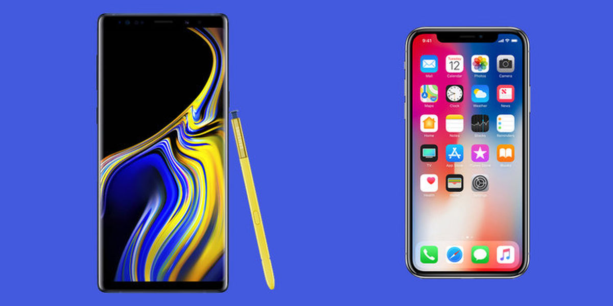 اخبارمقایسه galaxy note 9 با iphone x