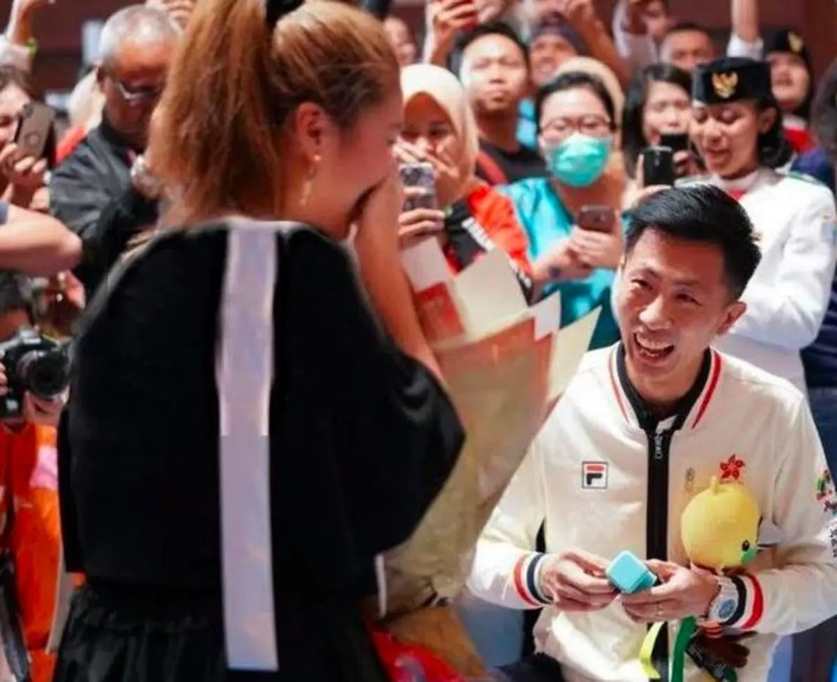 تصویر/خواستگاری در بازی‌های آسیایی!