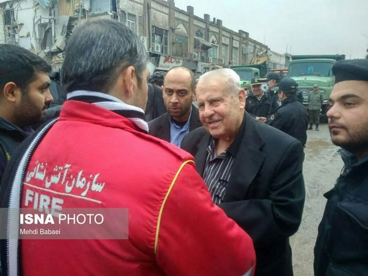 سفیر فلسطین در محل حادثه پلاسکو