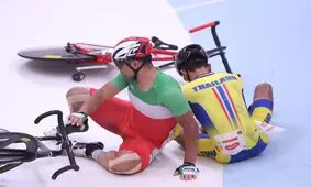 تصاویر/لحظه برخورد دوچرخه‌سوار تایلندی با سهرابی
