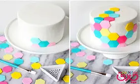 تزئین کیک با خمیر فوندانت و ژله بریلو