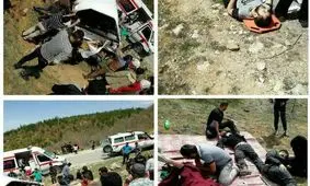 خروج از جاده اتوبوس ولوو در سمنان ۱۳ مجروح داد