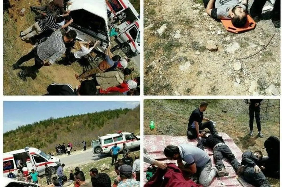 خروج از جاده اتوبوس ولوو در سمنان ۱۳ مجروح داد