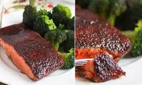 طرز تهیه ماهی سالمون با بروکلی + ویدئو