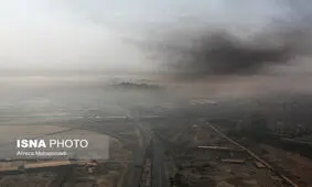 دود آتش سوزی هورالعظیم به آبادان و خرمشهر رسید