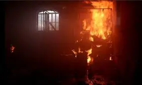 حریق در ساختمان متروکه پزشکی قانونی خرم‌آباد