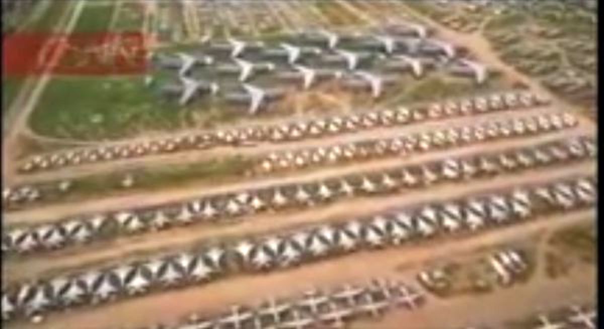 ویدئویی از بزرگترین گورستان هواپیمای نظامی جهان در پایگاه نظامی Davis-Monthan آمریکا