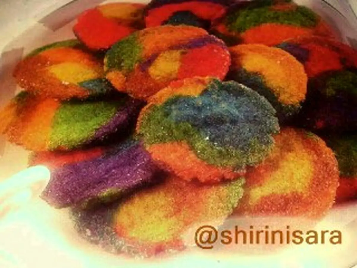 طرز تهیه شیرینی مرمری رنگی