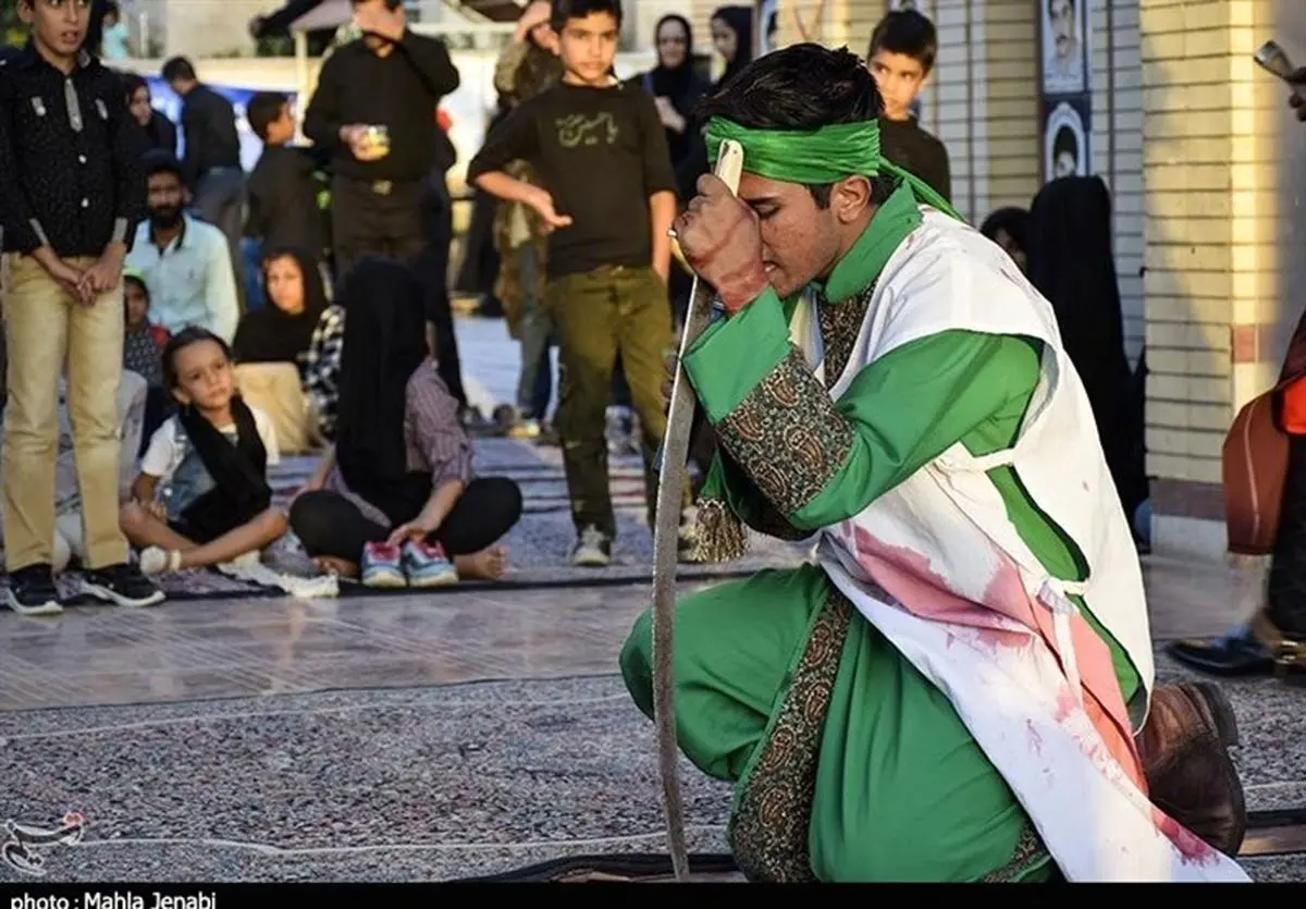 مجلس تعزیه شهادت علی‌اکبر‌(ع) در گلزار شهدای کرمان به روایت تصویر
