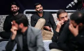 محمد انصاری بازیکن سابق فوتبال در مراسم عزاداری حسینیه امام خمینی (ره)