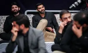 محمد انصاری بازیکن سابق فوتبال در مراسم عزاداری حسینیه امام خمینی (ره)