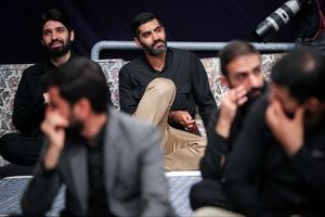 محمد انصاری بازیکن سابق فوتبال در مراسم عزاداری حسینیه امام خمینی (ره)