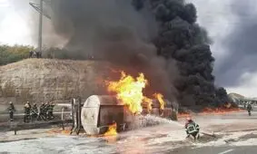 واژگونی تانکر سوخت قربانی گرفت