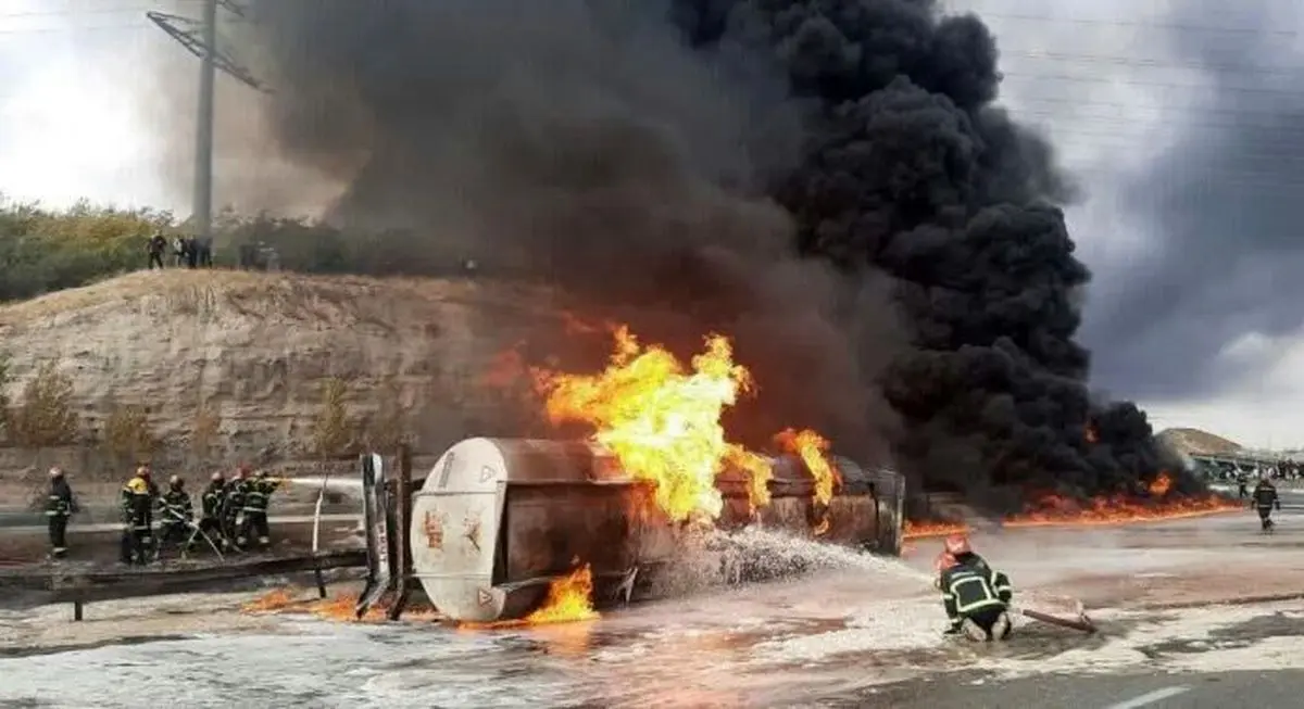 واژگونی تانکر سوخت قربانی گرفت