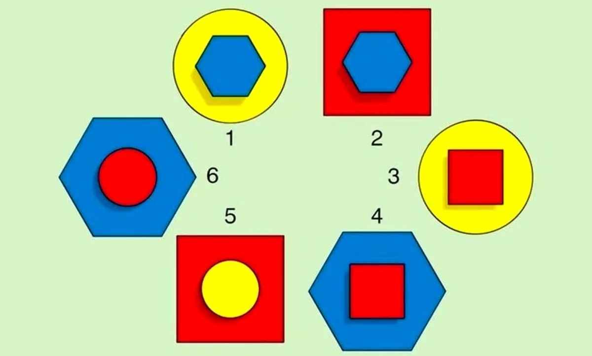 تست هوش/ کدام شکل هندسی با بقیه متفاوت هست؟ 