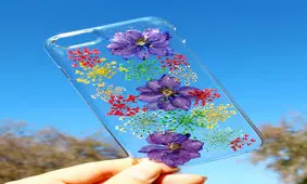 تهیه قاب موبایل با گل طبیعی + ویدئو