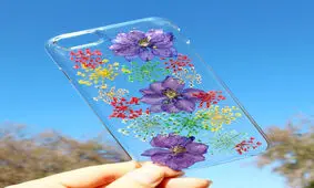 تهیه قاب موبایل با گل طبیعی + ویدئو